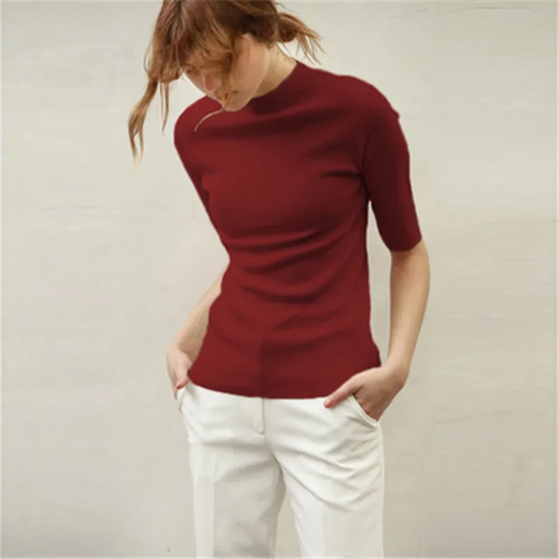 JECH весенне-летние Женские однотонные сексуальные тонкие кашемировые шерстяные