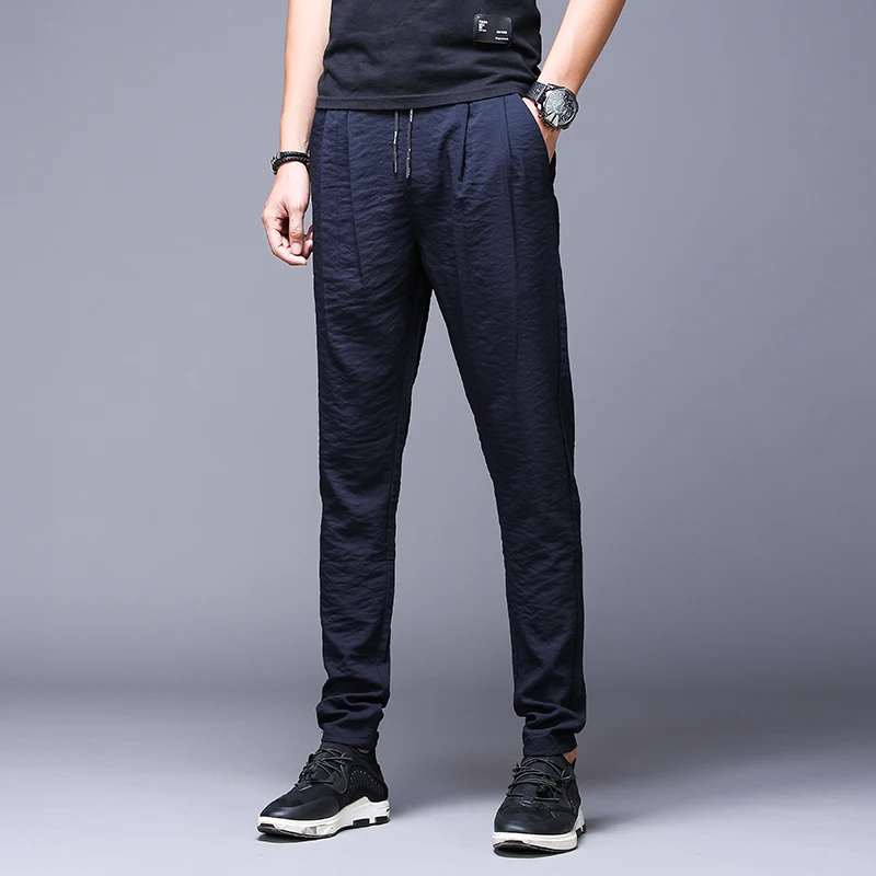Мужские брюки летние тонкие спортивные из ледяного шелка большие размеры 28 38
