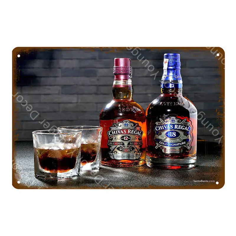 Винтажный пивной плакат Chivas Regal металлические жестяные вывески классические напитки виски декоративная табличка Настенная Наклейка для паба бара клуба домашний декор - Цвет: YD6170D