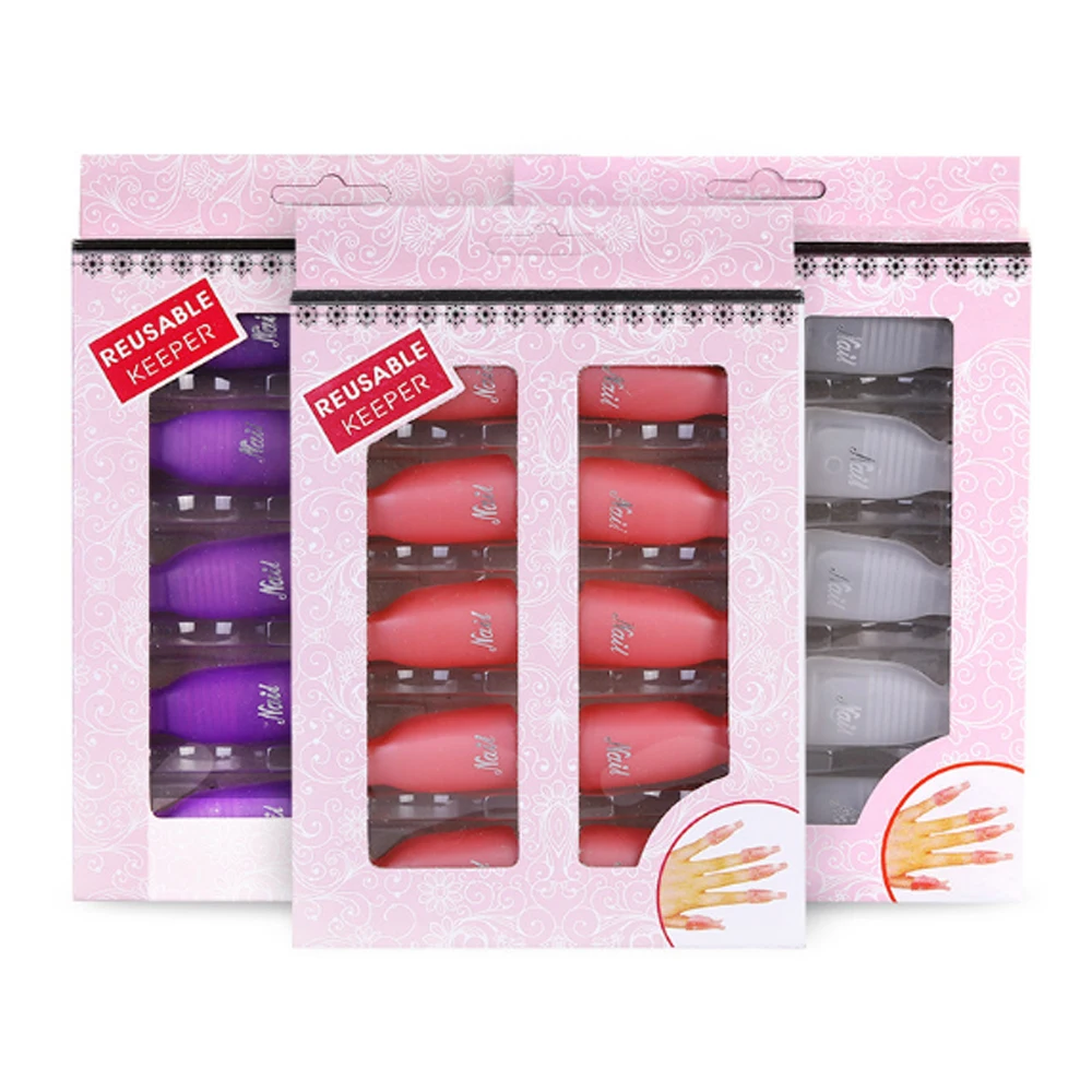 

10pcs Plastic Soak off Cap Nail Gel Remover Clipper Three Colors for Choices Suitable for Nail and Foot