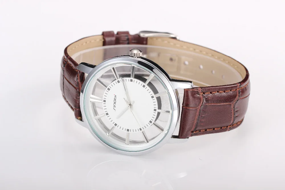 Sinobi Круглый циферблат Аналогового дисплея Кварцевый Механизм Рамка Скелет