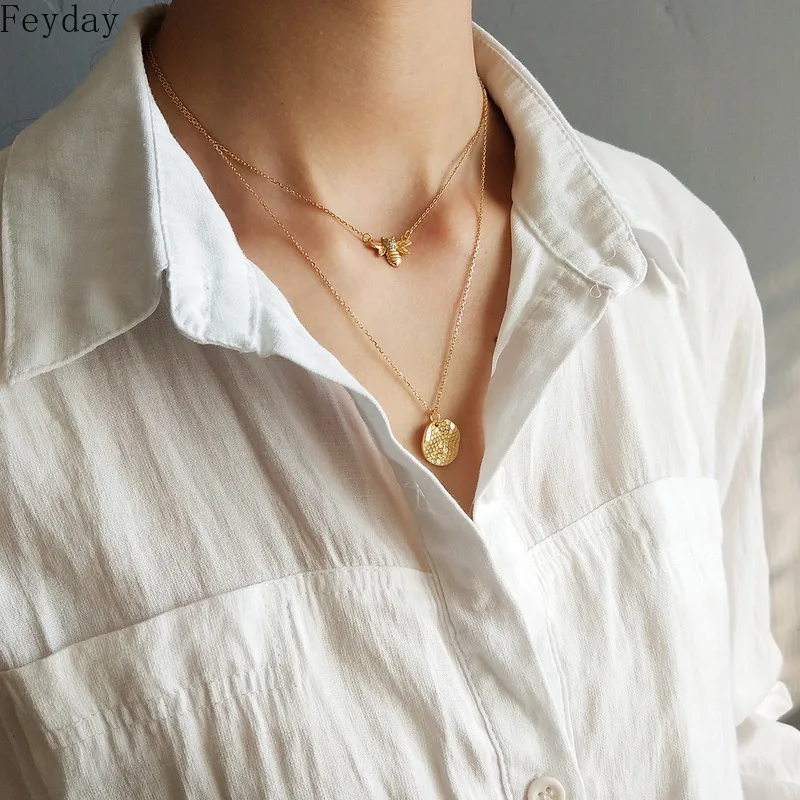 Женское ожерелье из серебра 2019 пробы вечерние подвеской в виде пчелы | Украшения