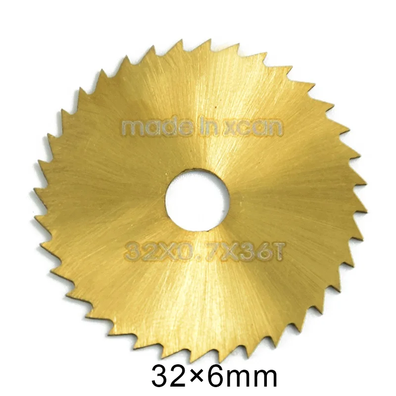 32mm with mandrel 1pc HSS 22/25/32/35/44/50 мм Мини циркулярная пила Лезвие Титан покрытием пильное полотно с оправки деревянный отрезной диск циркулярной пилы дисковые тормоза - Цвет: 32mm with mandrel