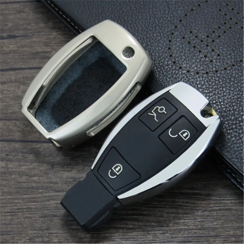 Для Benz сплав кожа 2 и 3 кнопки Чехол для автомобильного смарт ключа Крышка Mercedes