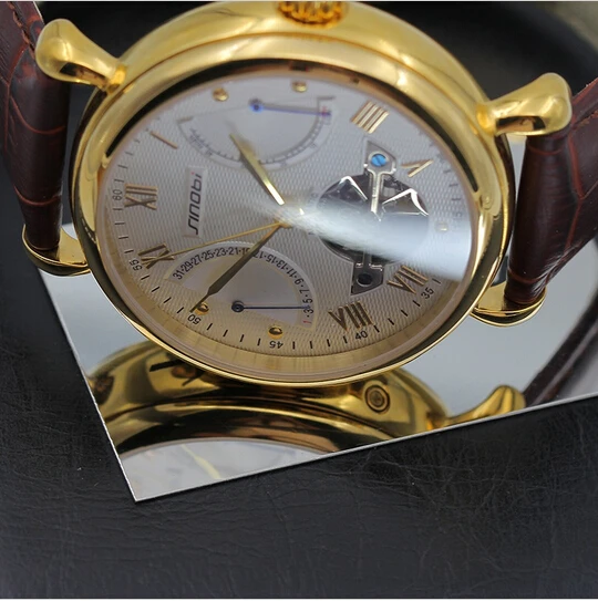 Мужские наручные часы SINOBI роскошные механические с сапфировым кристаллом