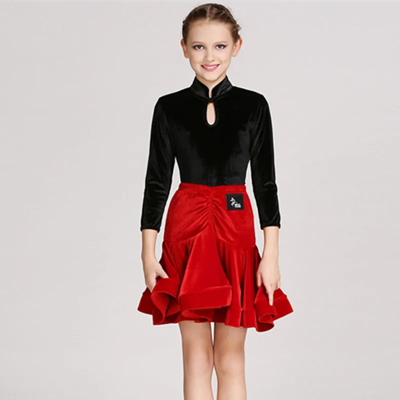 Платье для латиноамериканских танцев девочек детские платья сальсы юбка детское