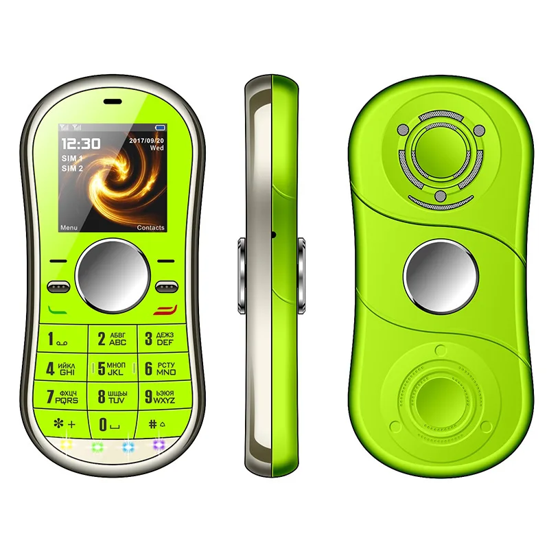 Новый S08 fidget spinner Мобильный телефон 1 3 дюймов две sim-карты GPRS Bluetooth FM радио Ручной