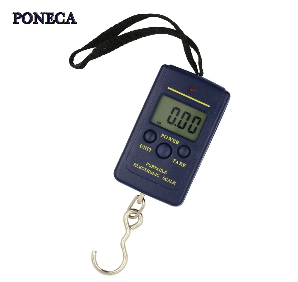 Весы для багажа 40кг/88lb мини портативные цифровые весы рыбалки ЖК-дисплей