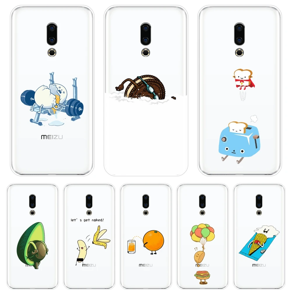 Задняя крышка для Meizu 15 Lite 16 Plus 16th 16x Забавный авокадо Банан мягкий силиконовый