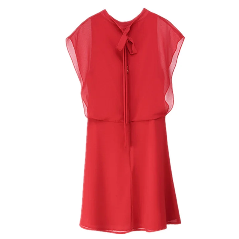 Летние Для женщин 2018 платья оборками мода простой тонкий Модные Повседневное