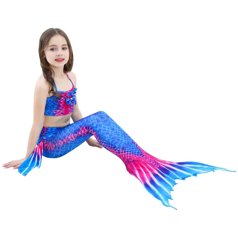 Tail Bikini10 DAYLEBABY/комплекты летней одежды для девочек Новинка года; платье для девочек костюм-бикини с хвостом русалки купальный костюм 4 предмета для От 3 до 12 лет - Цвет: Tail Bikini10