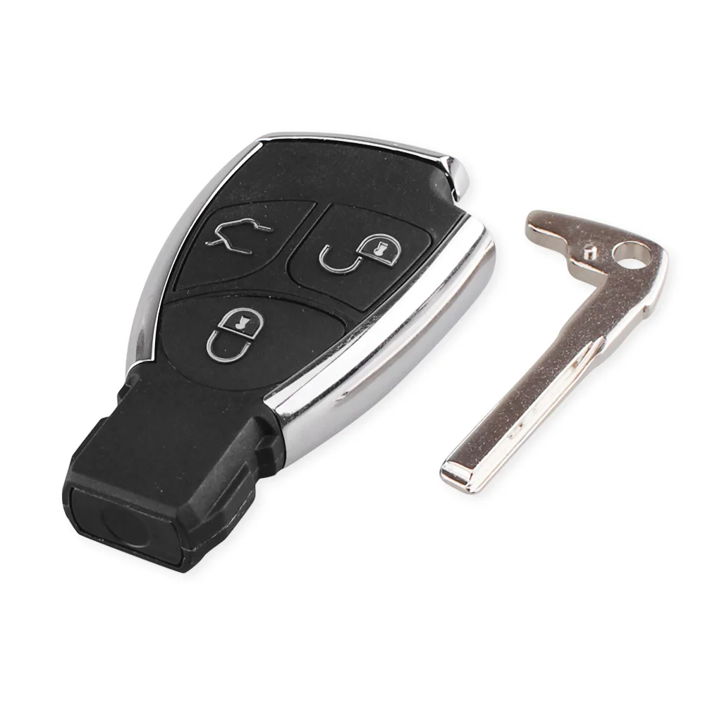 KEYYOU 3 кнопки дистанционного Авто смарт ключ чехол для Mercedes Benz B C E ML S CLK CL GL W211 хромированный стиль с держателем батареи