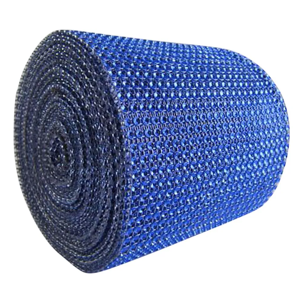Sapphire Blue Новая мода, стразы в сетку с кристаллами и бриллиантами, лента для букетов, подсвечник, вазы, Свадебная вечеринка, украшение для дома, XSD - Цвет: Sapphire Blue