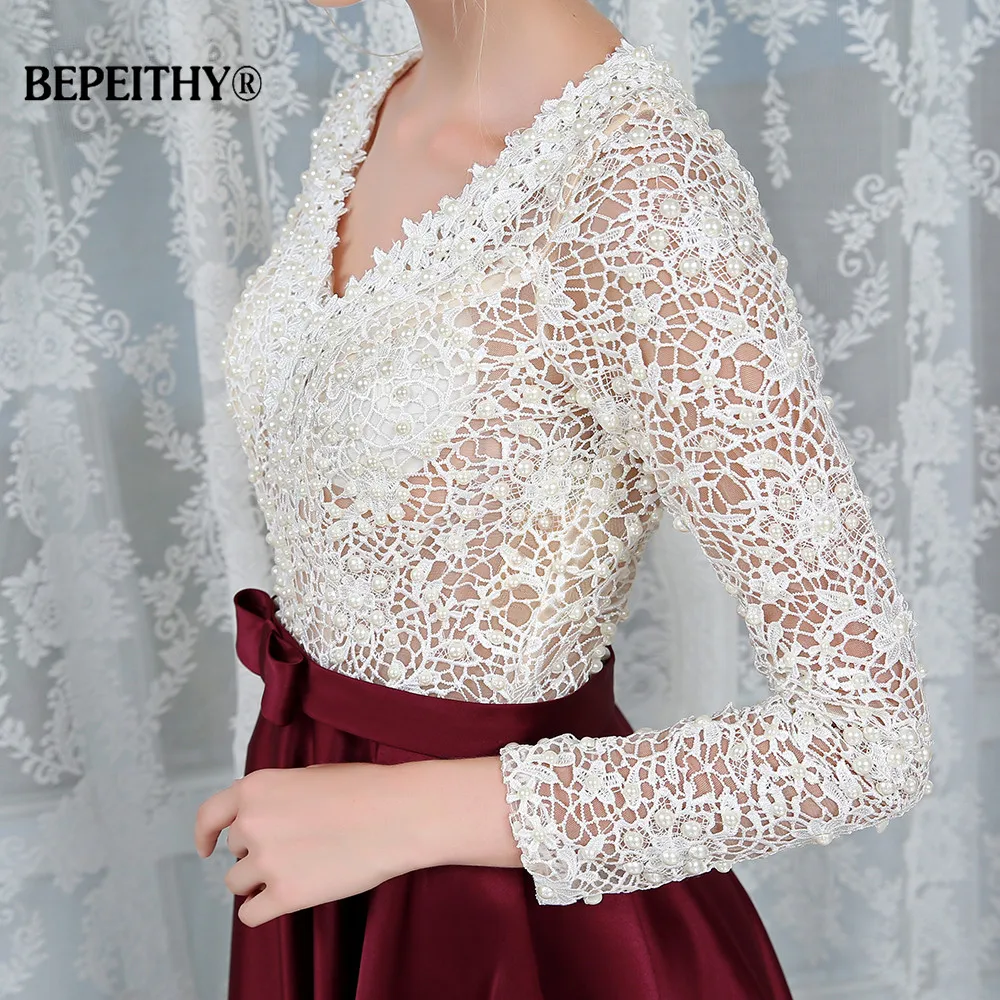 Robe De Soiree кружевное длинное платье с длинными рукавами для выпускного вечера 2019