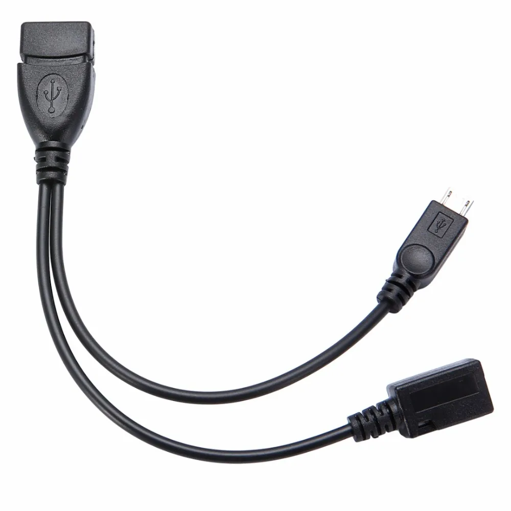 OTG Хост-разветвитель питания Y USB Jack к Mirco 5 Pin Мужской Женский кабель Черный Micro USB Мужской к USB Женский Поддержка OTG