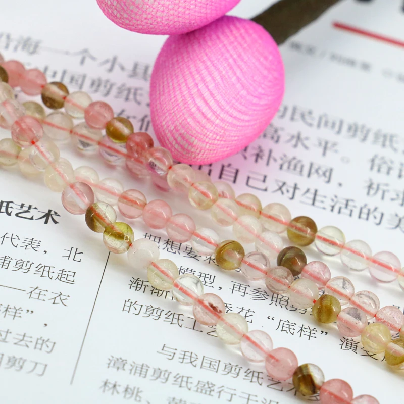 

Hot 4mm Pink Multicolor Crystal Stone Round Loose Beads DIYManual Accessories Parts Fit Women Jewelry Making Gift 15'' 2pcs