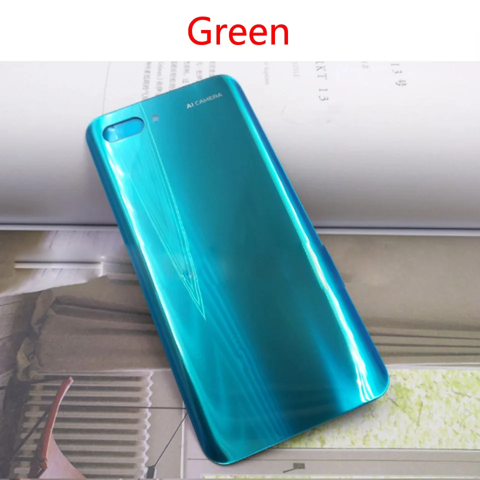 Для huawei honor 10 COL-L29 Задняя крышка батареи Задняя стеклянная панель двери Корпус чехол Ремонт Запасная часть - Цвет: Green-No tool
