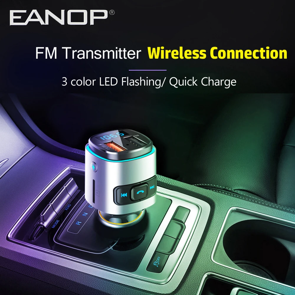 EANOP BC41 автомобильный fm-передатчик Aux модулятор беспроводные автомобильные комплекты громкой связи автомобильный аудио mp3-плеер с быстрой зарядкой TF слот для карты