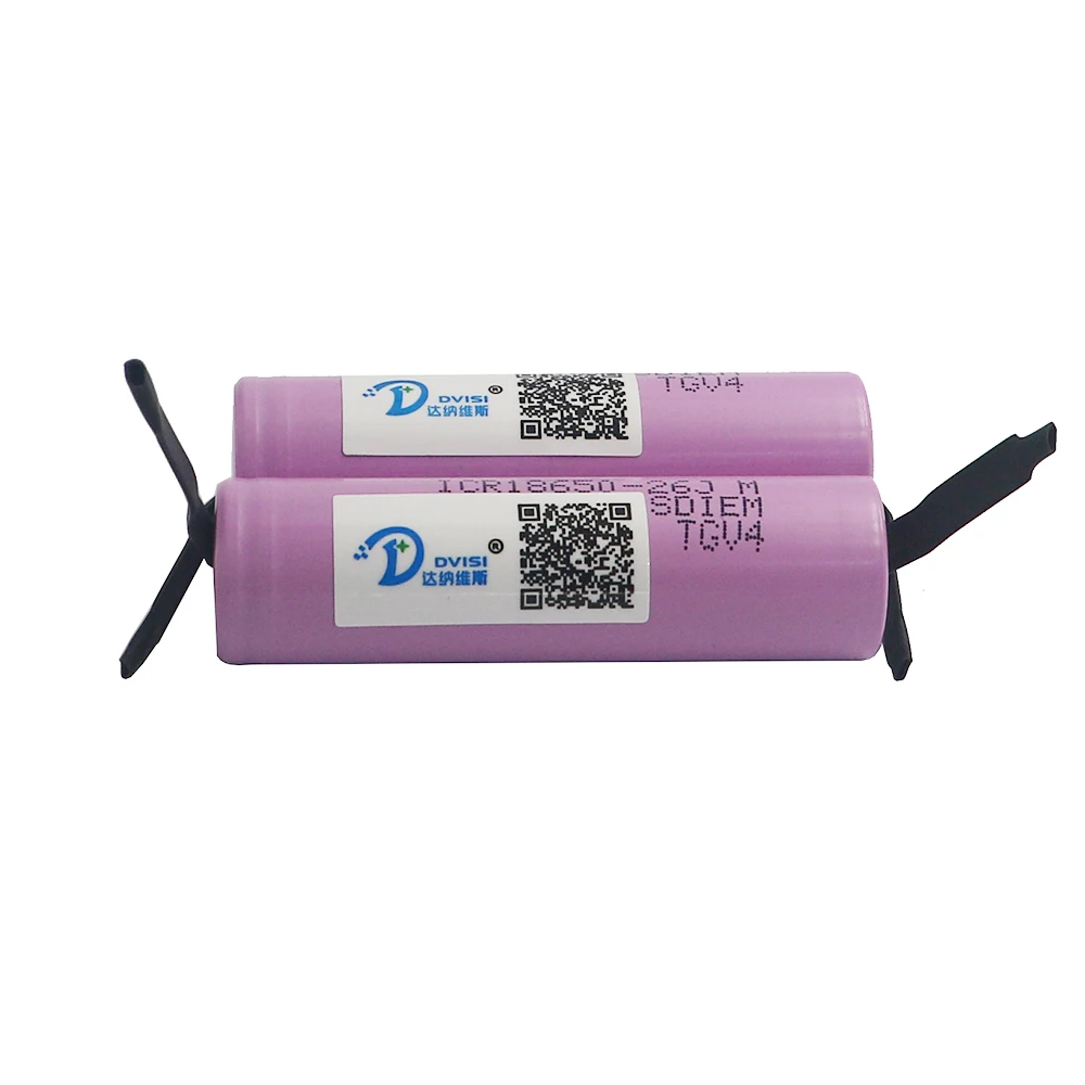 Новый DIY DVISI 2 шт. 3 7 В 2600 мАч 18650 аккумуляторная батарея с никелевыми листами для