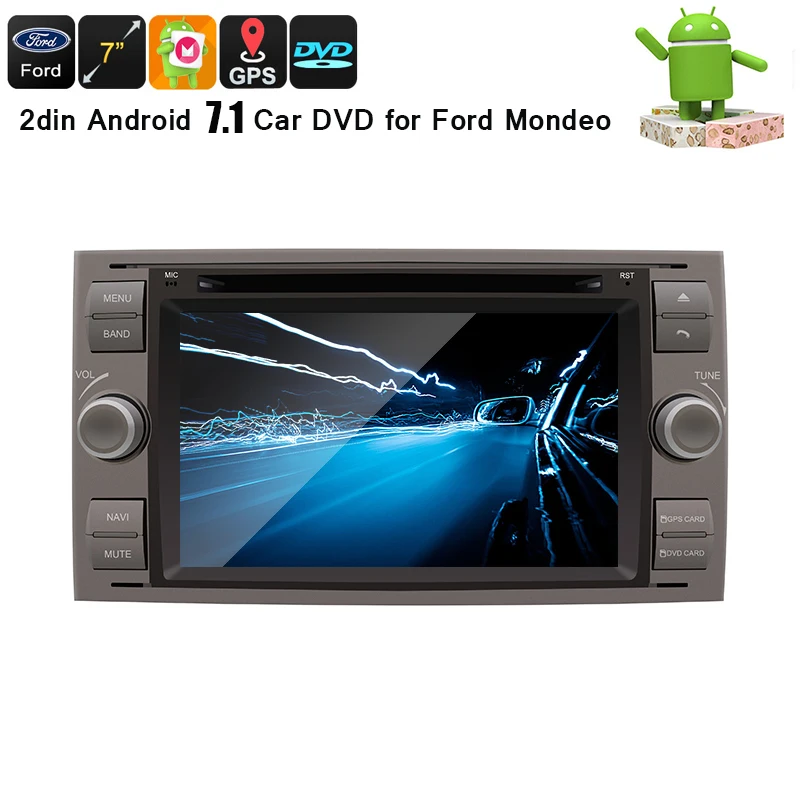 2din Android 7 1 четырехъядерный RAM 2G/1G автомобильный DVD GPS Радио стерео для Ford Mondeo S max Focus C