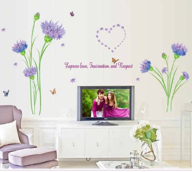 Гвоздика дома Наклейки на стены для спальни гостиной Wall Art Большой этикета 60*90 см