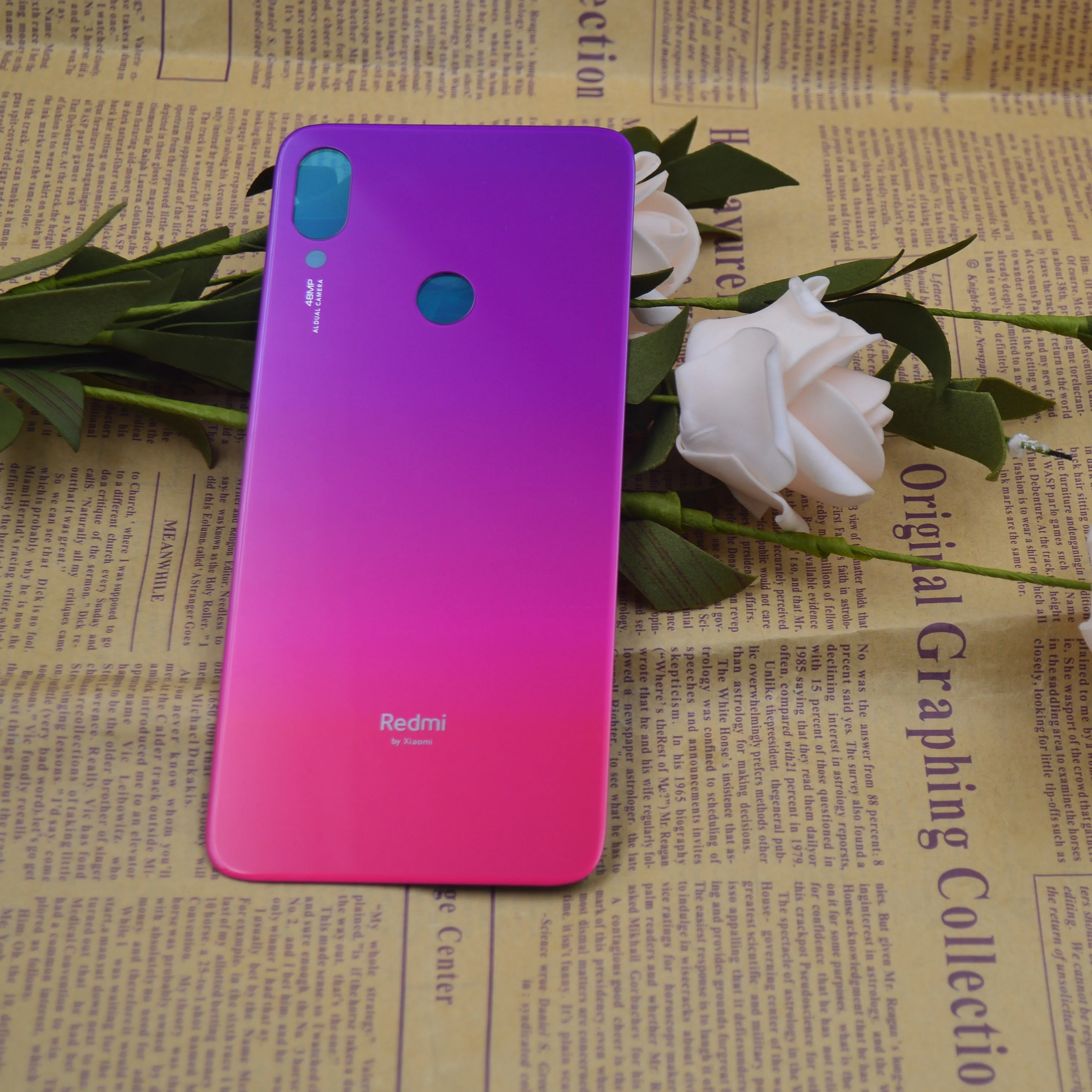 Чехол для аккумулятора Xiaomi Redmi note 7 Задняя стеклянная панель Корпус задней двери