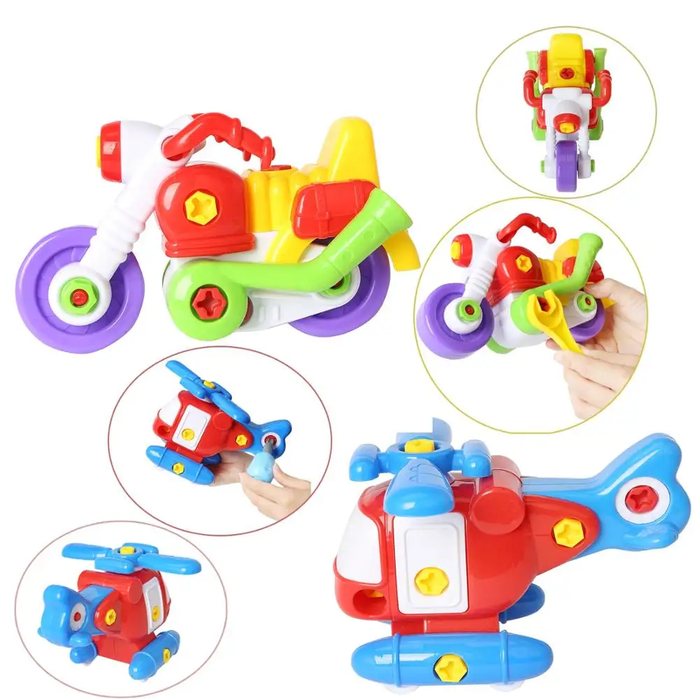 Разборка сборки строительные блоки игрушки автомобиль вертолет модель