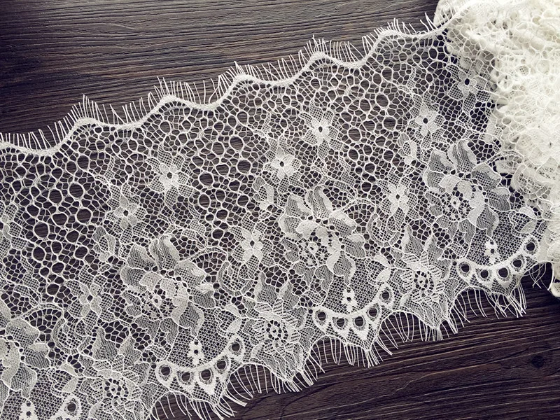 

5pcs 20*300cm black/ivory eyelash mesh lace trim ribbon tapes J013QL4K22