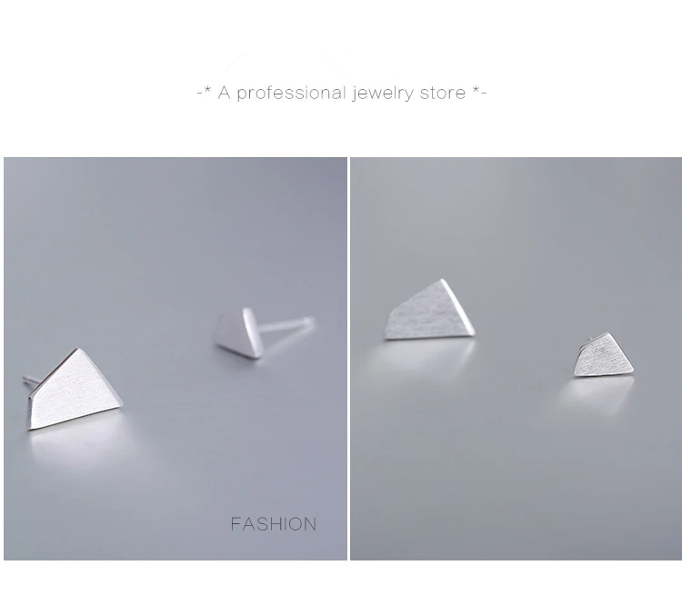 Серебряные геометрические серьги гвоздики неправильной формы для женщин и