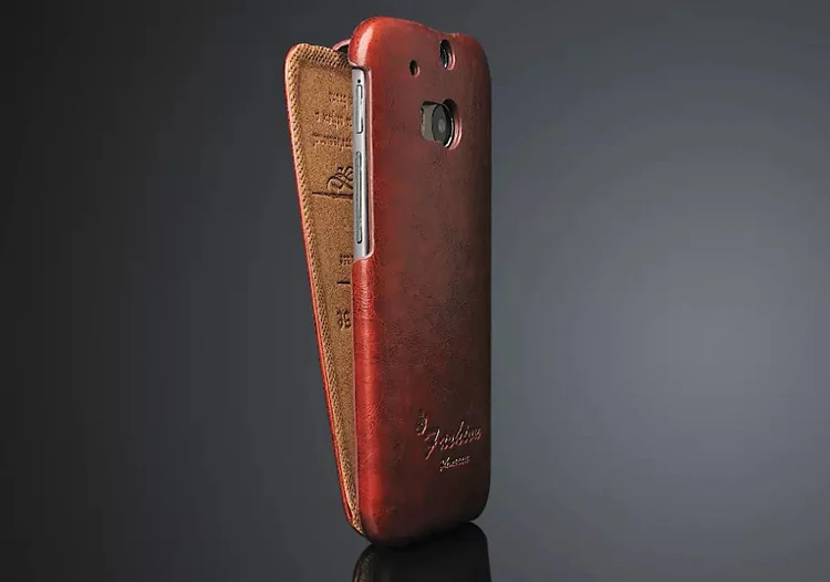 2015 масло-воск 100% Пояса из натуральной кожи Вертикальный флип чехол для HTC Один M8