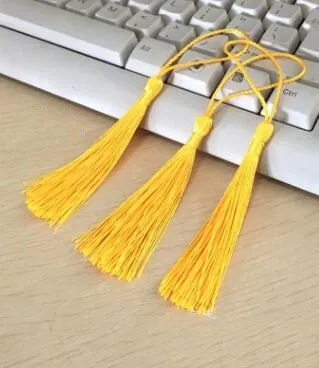 gold yellow 50 шт./лот 140 мм(80+ 60) мм полиэстер шелковые кисточки для серег талисманы китайский узел хлопок кисточки для изготовления ювелирных изделий DIY - Цвет: gold yellow