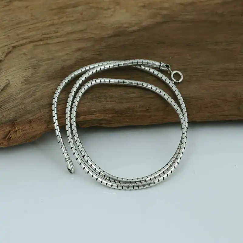 S925 sterling silver men's necklace personality fashion jewelry snake-shaped wild long section with chain 2018 new send lover's |
