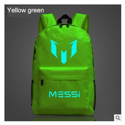 Yellow green Рюкзак с логотипом Месси, сумка для мужчин и мальчиков, сумка для путешествий, рюкзак для подростков, школьный подарок, детский рюкзак, Mochila Bolsas Escolar FN893 - Цвет: Yellow green