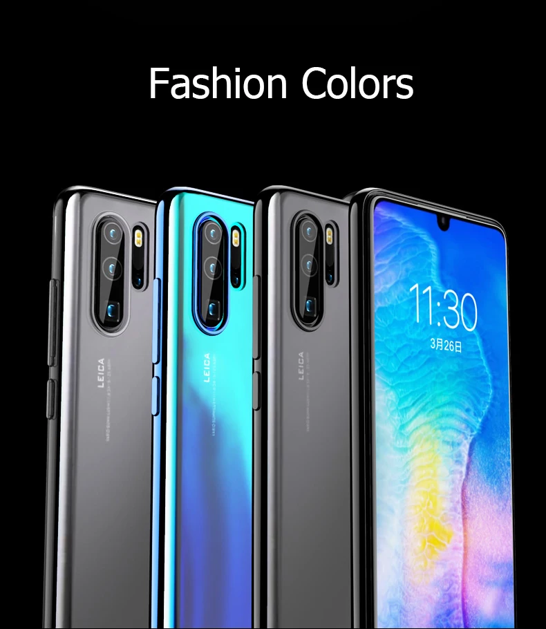 Модный чехол для Huawei P30 Pro с 3D лазерным покрытием роскошный мягкий прозрачный из
