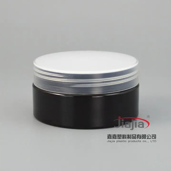 Банка ПЭТ черная с прозрачной/черной/белой пластиковой крышкой 80 мл|cream jar|pet jarsempty