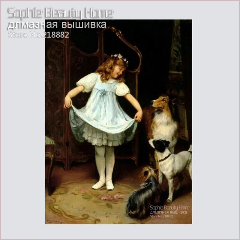 Новая Алмазная мозаика алмазная вышивка бусины малышка щенок собака масляные