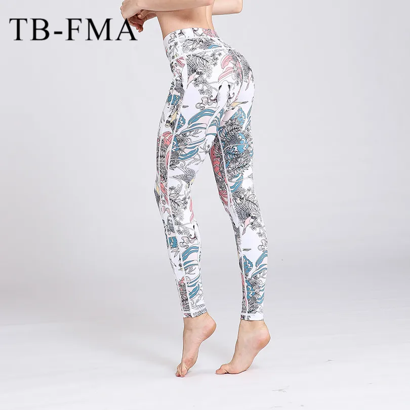 

Sexy Yoga Pants High Waist Stretchy Dry Fit Sports Leggings Floral Fitness Running TightsPush Compression Sportswear Yoga Pants