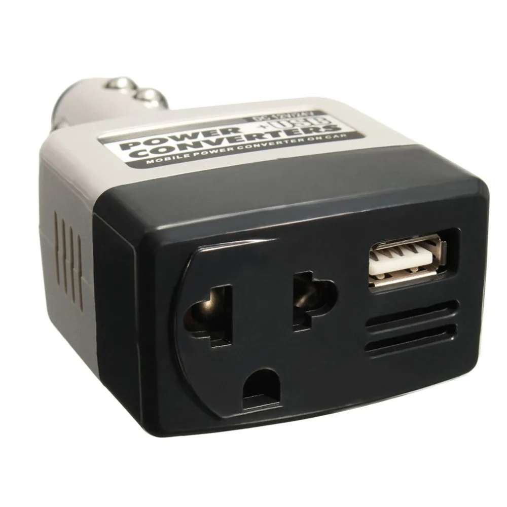 DC 12 V/24V к переменному току 220V зарядных порта USB для автомобиля мобильный Мощность