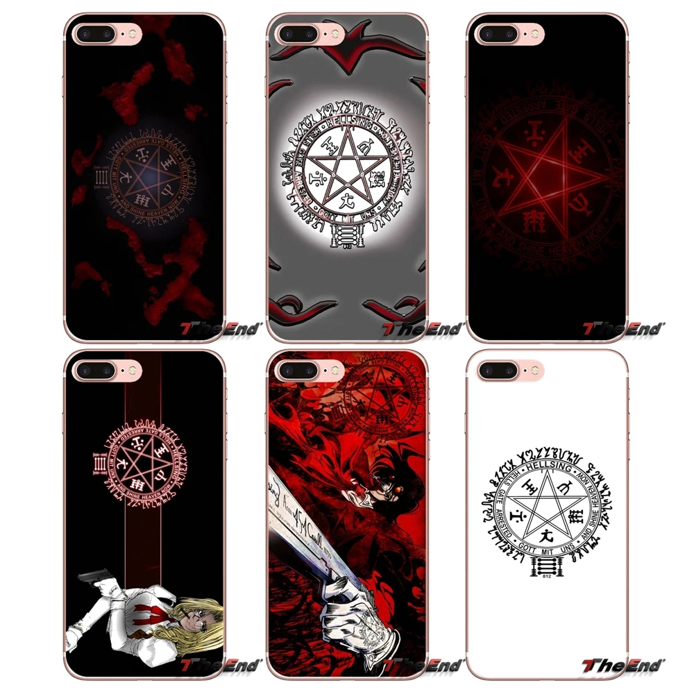 Чехол для Samsung Galaxy S3 S4 S5 MINI S6 S7 edge S8 Plus Note 2 3 4 5 Grand Core Prime Hellsing Comics с красным логотипом