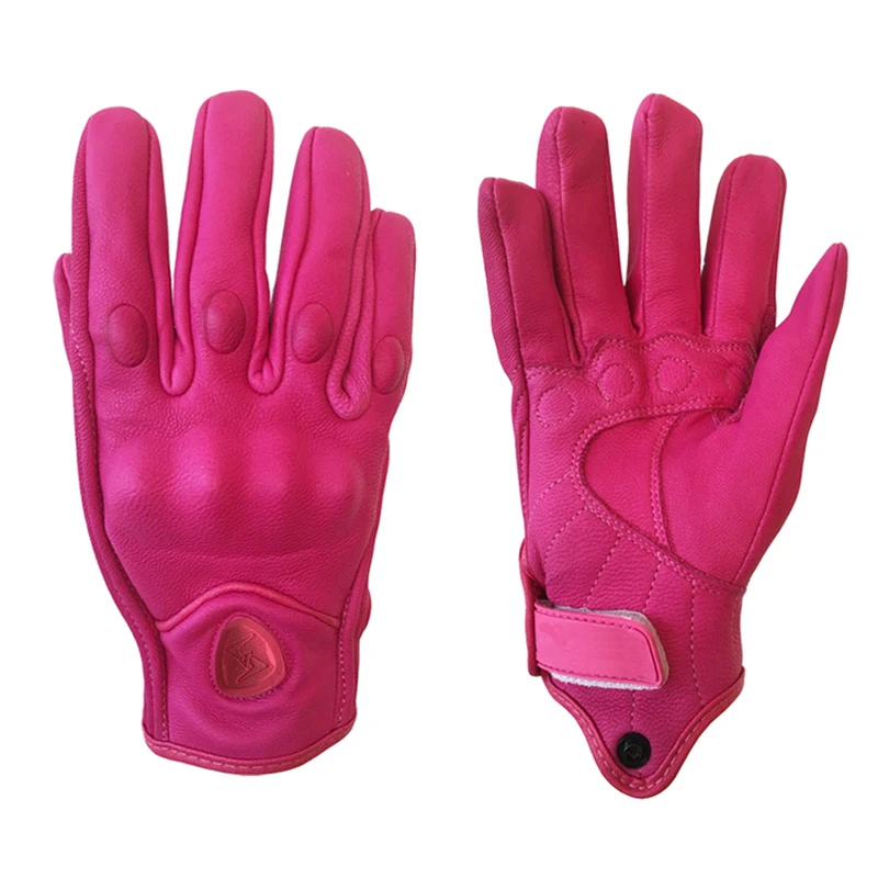 Spoolu etbike fox Women's Gloves Pink Imported Lambskin Motorcycle gloves Locomotive Racing Shoulder Full Finger Cycling | Автомобили