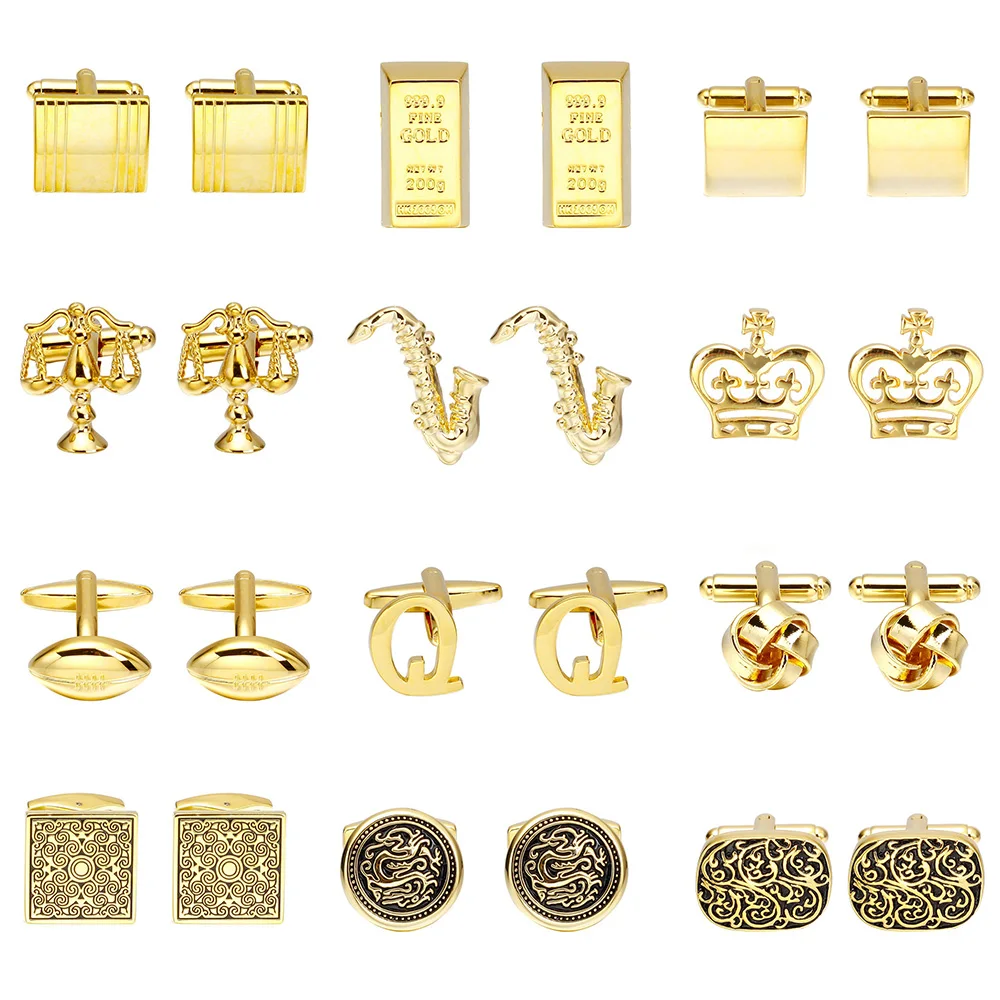 Бесплатная доставка модные золотые запонки с лазерной гравировкой 1 пара