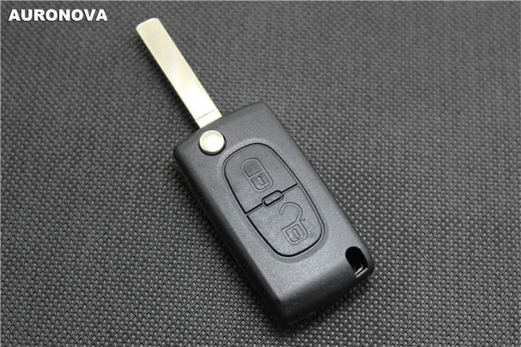 Auronova Складной Корпус ключа для Peugeot 307 308 407 607 2 кнопки дистанционного ключа автомобиля чехол без боковой паз
