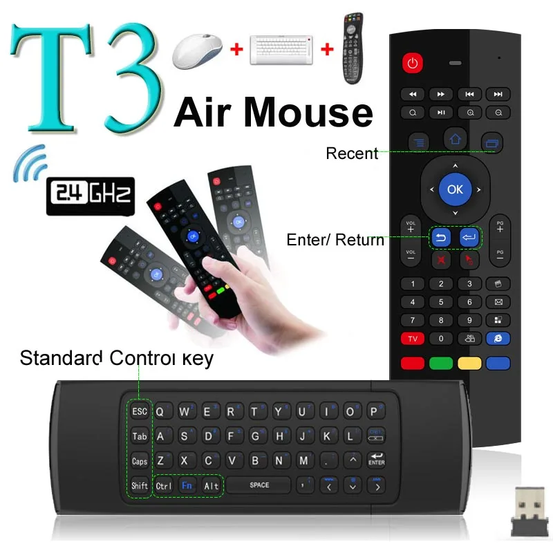 Fly Air Mouse &amp Беспроводная Мини-Клавиатура с Микрофоном и Пультом Дистанционного