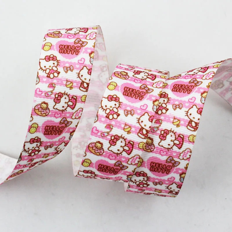 

pink cat printed grosgrain ribbon blue ribbon DIY Hair Bow sewing supplies 9mm 16mm 22mm 25mm 38mm 57mm 75mm