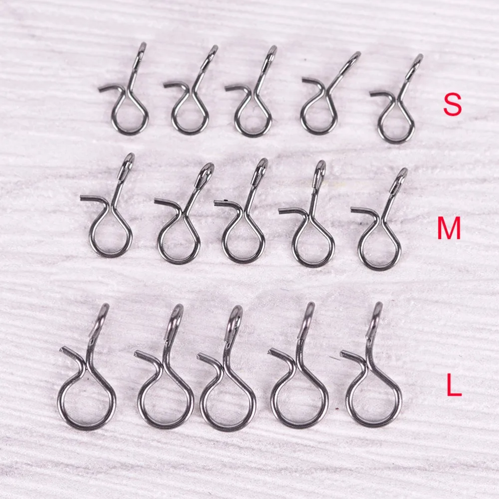 

20/30/50Pcs Fly Fishing Snap Quick Change for Hook & Lures S/M/L Black Color