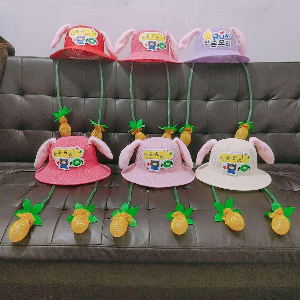 

Kids Girls Cute Bunny Fisherman Hat Toy Funny Moving Rabbit Ears Play Hat Toy Ear Up Down Rabbit Sun Hat Gift for Children