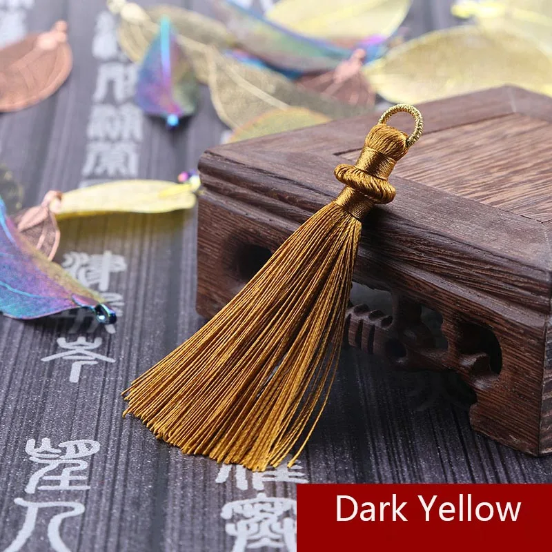 Dark Yellow Mibrow 5 шт./лот 8 см длинные разноцветные хлопковые шелковые шнуры с кисточками для сережек Очаровательная подвеска атласная кисточка для изготовления ювелирных изделий - Цвет: Dark Yellow