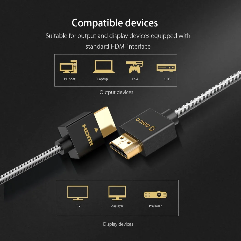 Кабель ORICO HDMI 1080P 4K 3D Папа-папа 2 0 кабель для разветвитель ЖК-проектор ТВ коробка PS3