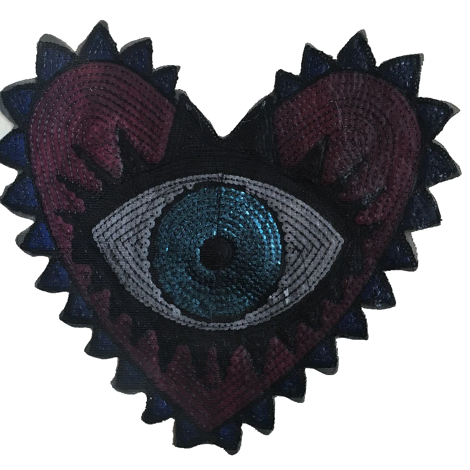 

33*30cm Heart-shaped Eye Patches Eyeball Sequined Patches for Clothes Bags DIY Garment Accessories Sequins Appliques Patch Large