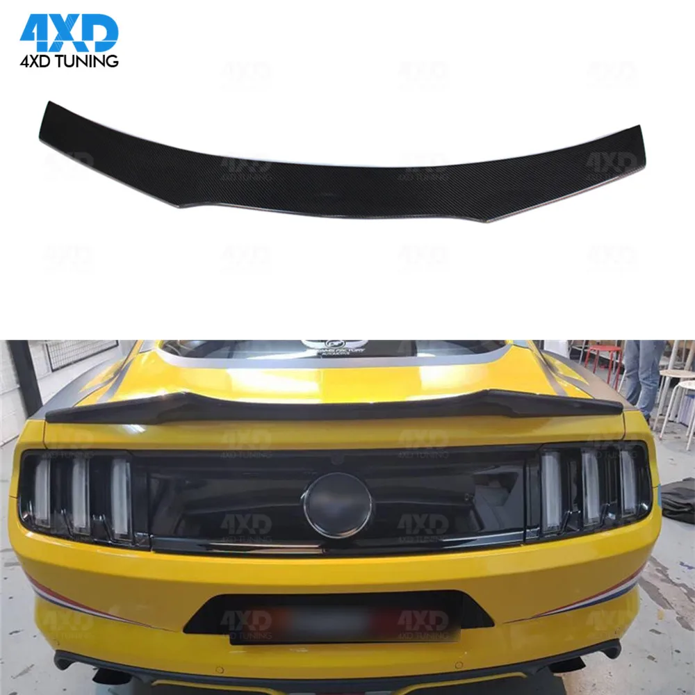 

Carbon Rear spoiler A Style For Ford Mustang Coupe 2015 2016 2017 2018 2019 Rear Spoiler Rear Bumper Trunk Wing Glossy Black